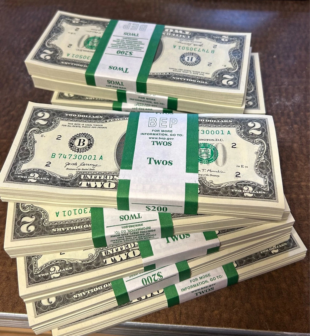 (5) 2017-A $2 Federal Reserve Notes $10FV Uncirculated & Consecutive